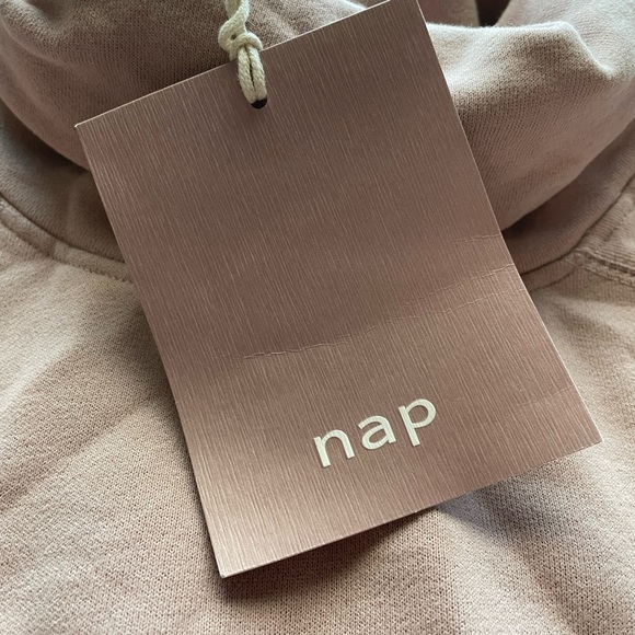 NWT Nap Loungewear Boxy Oversized Turtleneck Sweatshirt Blush Pink Small Cozy - Picture 7 of 14